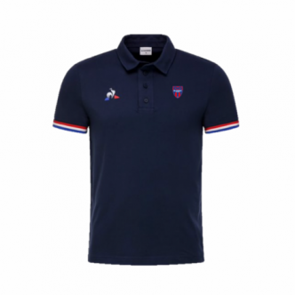 POLO BLEU LISERE TRICOLOR